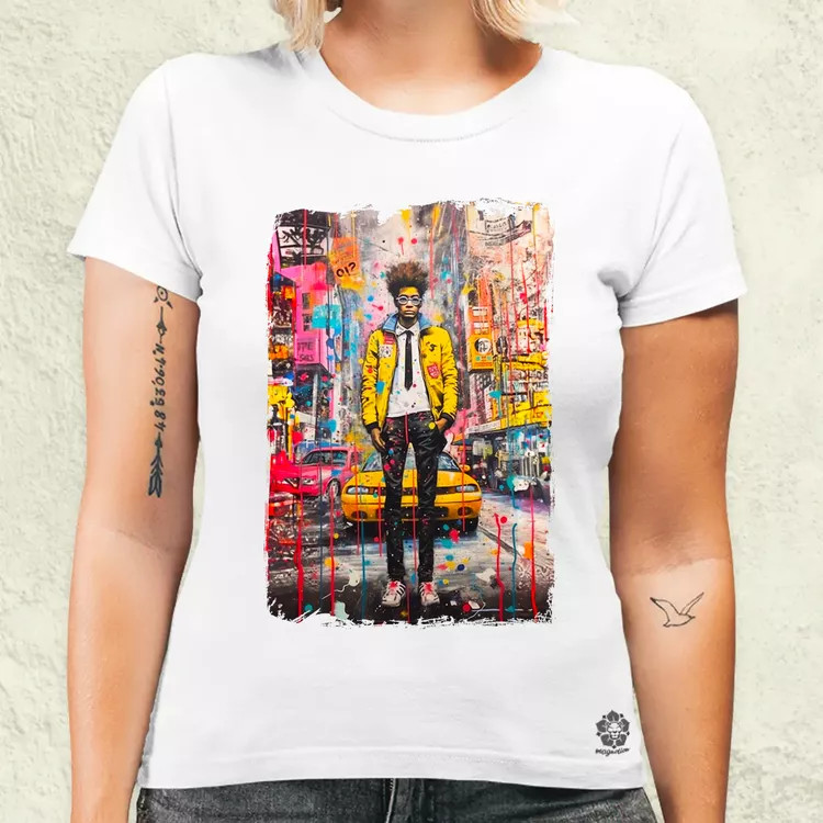 NYC napfelkelte Basquiat graffiti v2 női póló