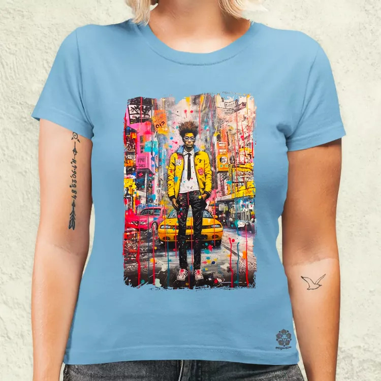 NYC napfelkelte Basquiat graffiti v2 női póló