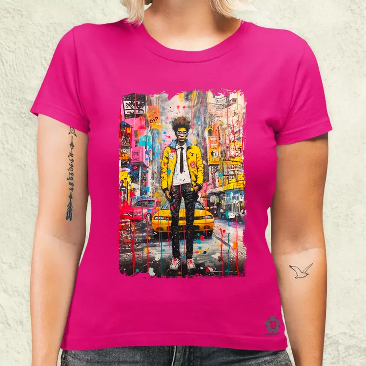 NYC napfelkelte Basquiat graffiti v2 női póló