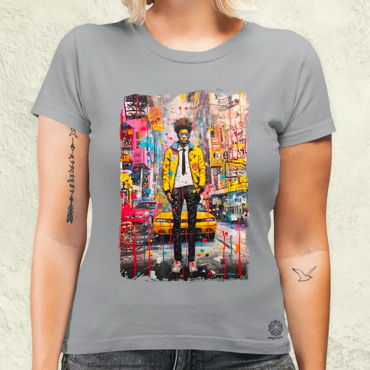 NYC napfelkelte Basquiat graffiti v2 női póló