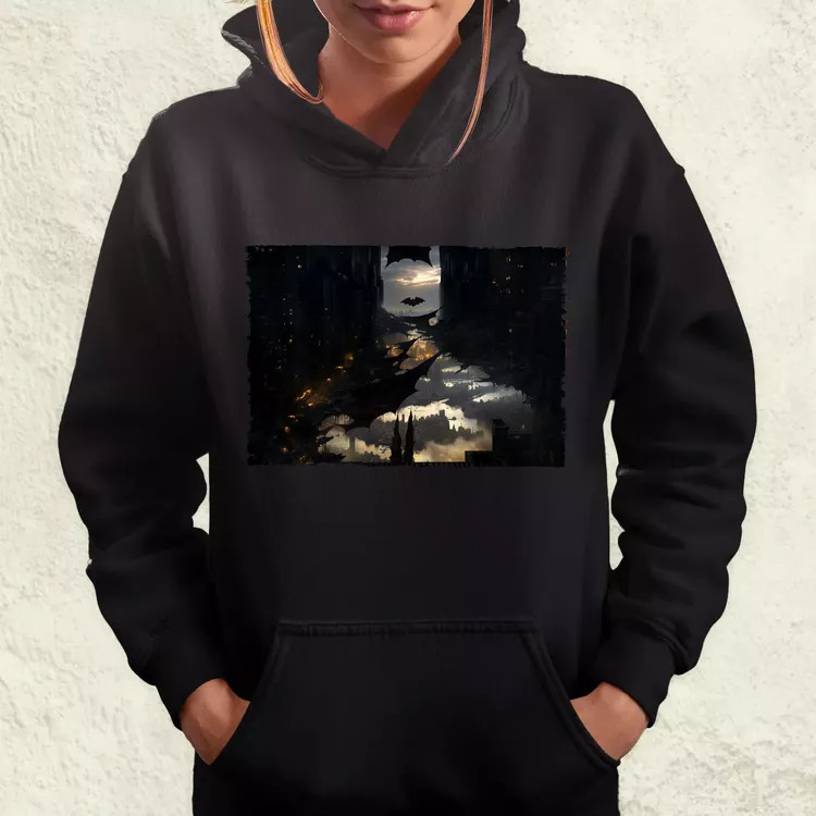 Pareidolia Batman város fantázia v1 női pulóver