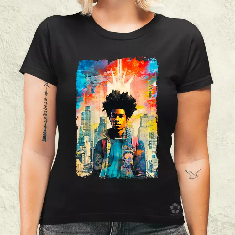 NYC napfelkelte Basquiat graffiti v4 női póló