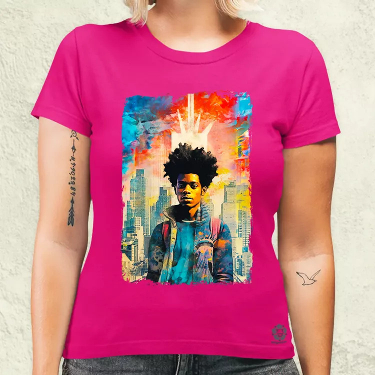 NYC napfelkelte Basquiat graffiti v4 női póló