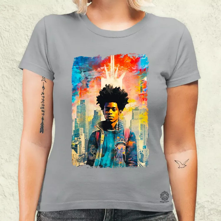 NYC napfelkelte Basquiat graffiti v4 női póló