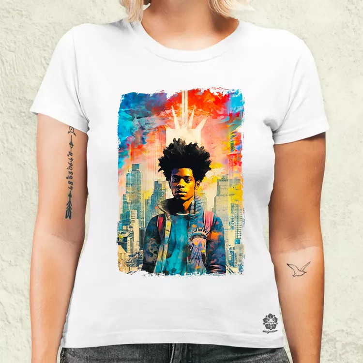 NYC napfelkelte Basquiat graffiti v4 női póló