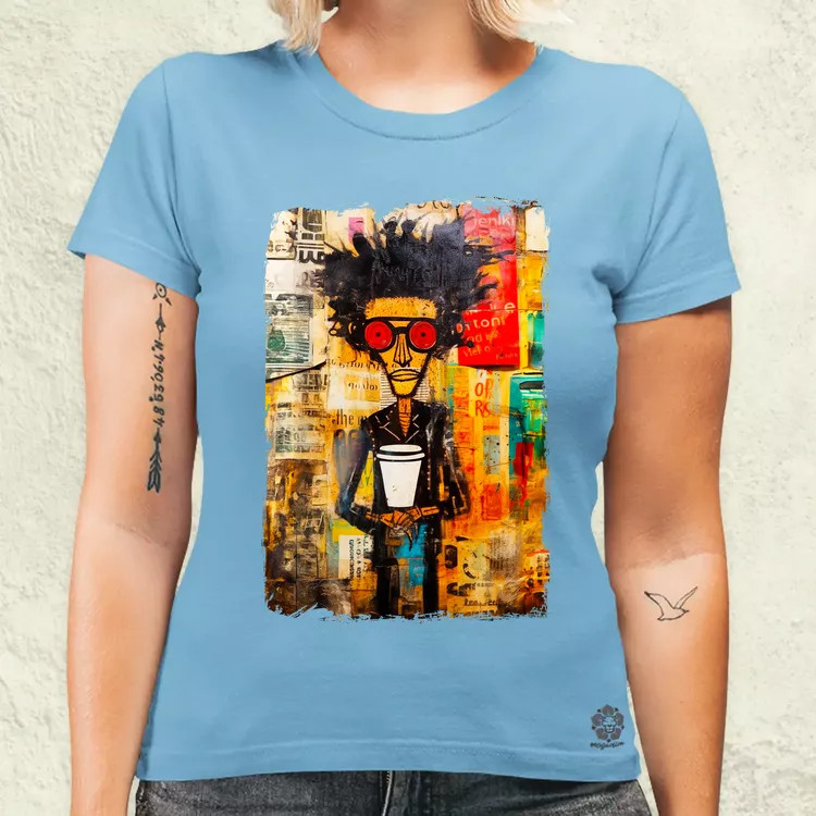 NYC napfelkelte Basquiat graffiti v7 női póló