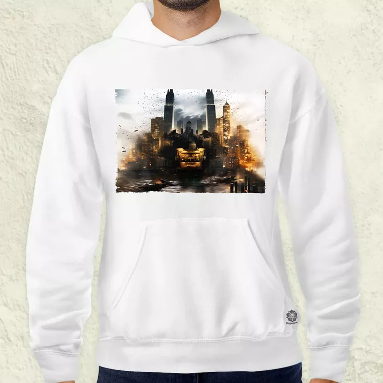 Pareidolia Batman város fantázia v2 férfi pulóver