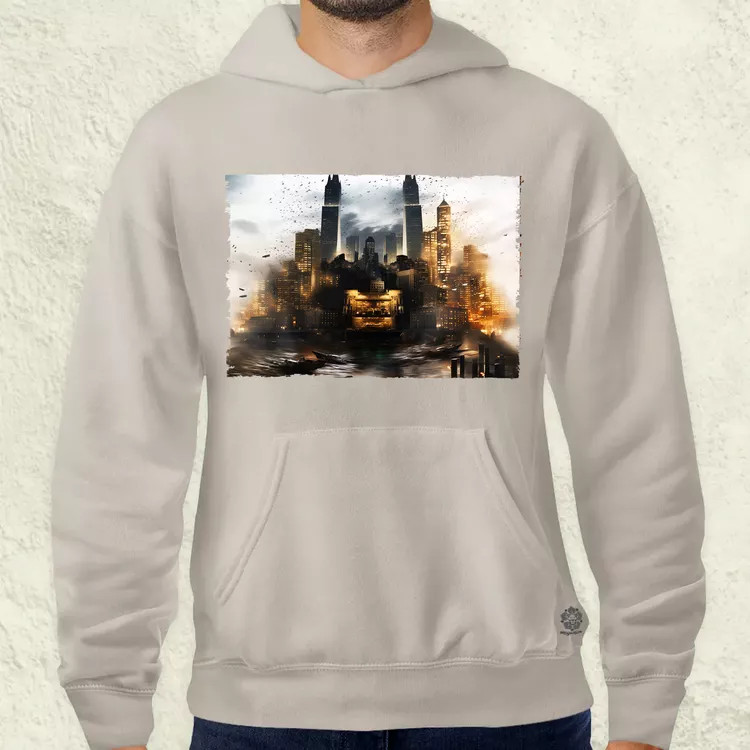 Pareidolia Batman város fantázia v2 férfi pulóver