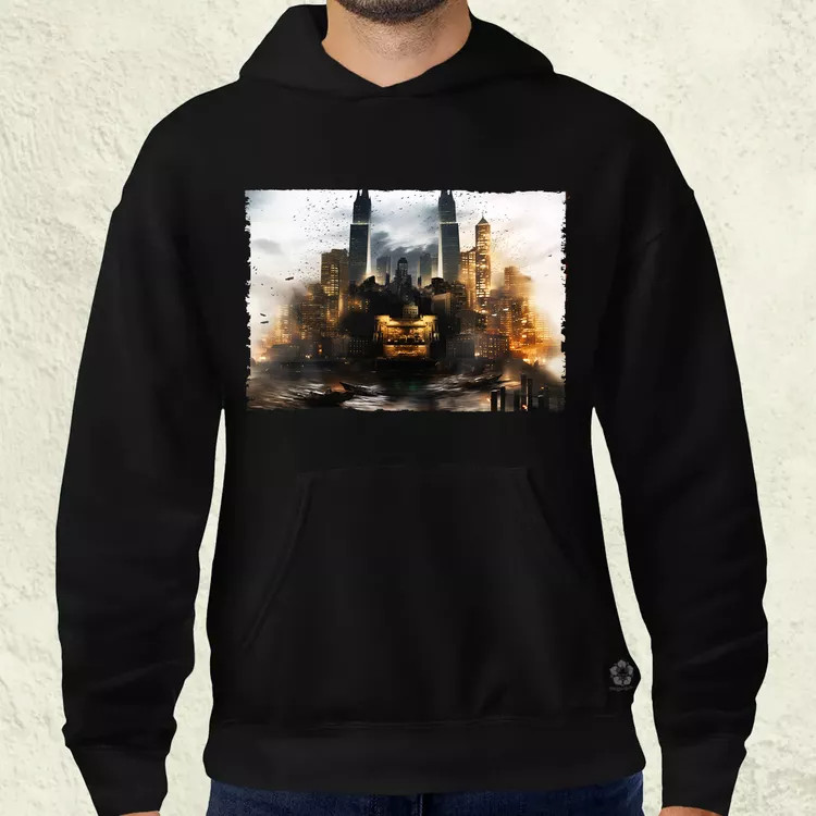 Pareidolia Batman város fantázia v2 férfi pulóver