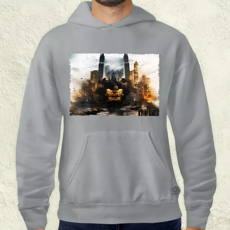 Pareidolia Batman város fantázia v2 férfi pulóver