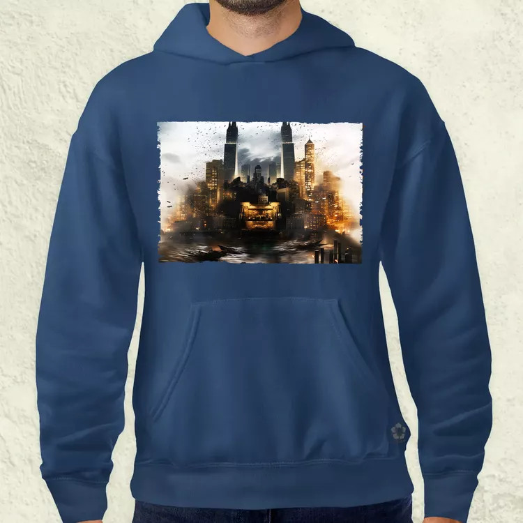 Pareidolia Batman város fantázia v2 férfi pulóver