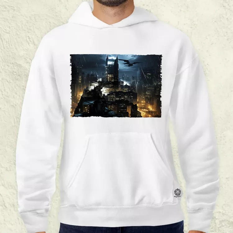Pareidolia Batman város fantázia v3 férfi pulóver