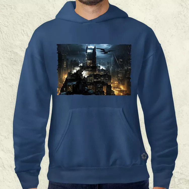 Pareidolia Batman város fantázia v3 férfi pulóver