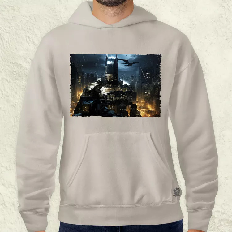 Pareidolia Batman város fantázia v3 férfi pulóver