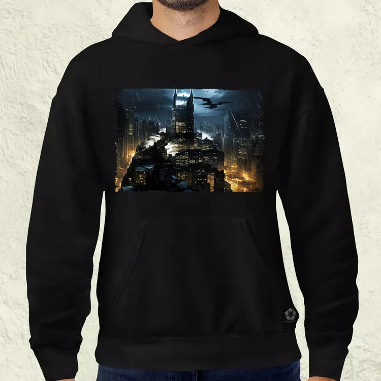 Pareidolia Batman város fantázia v3 férfi pulóver