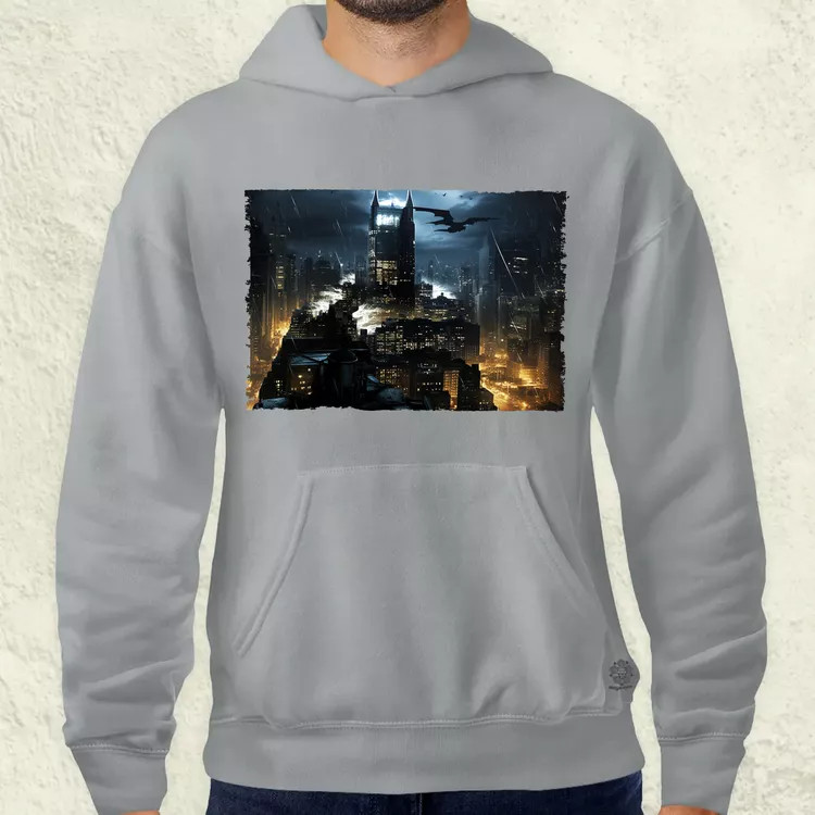 Pareidolia Batman város fantázia v3 férfi pulóver
