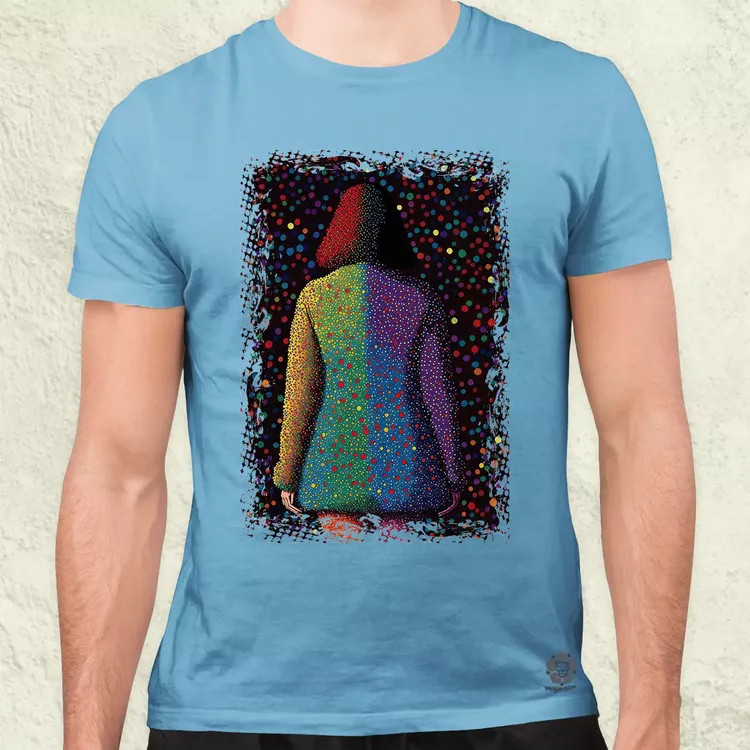 Pointillizmus búcsú férfi póló