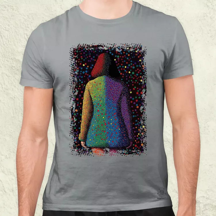 Pointillizmus búcsú férfi póló