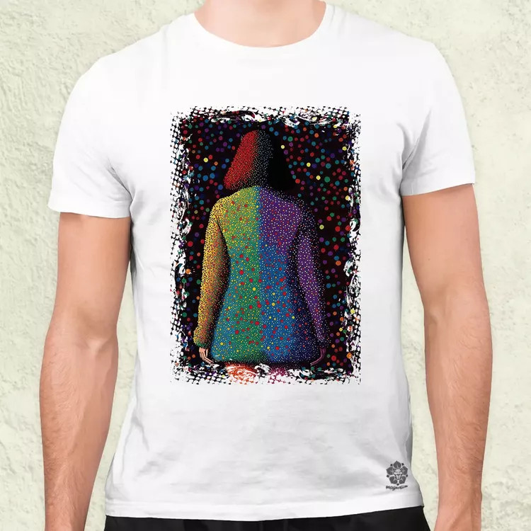 Pointillizmus búcsú férfi póló