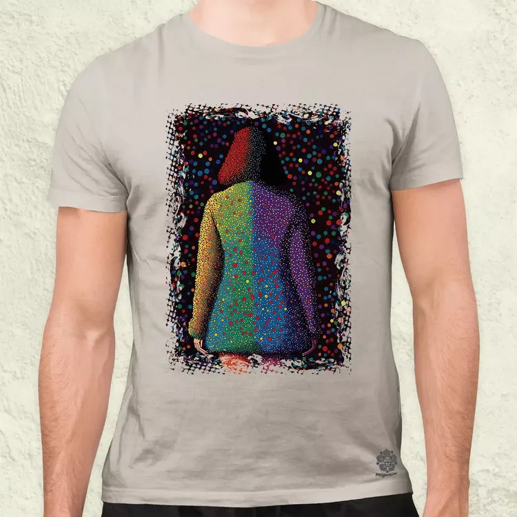 Pointillizmus búcsú férfi póló