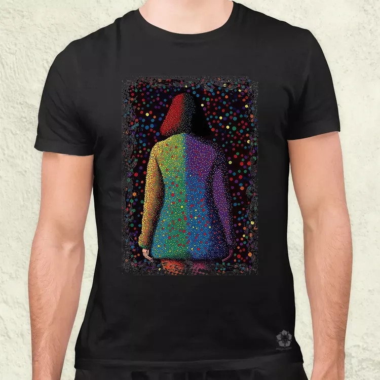 Pointillizmus búcsú férfi póló