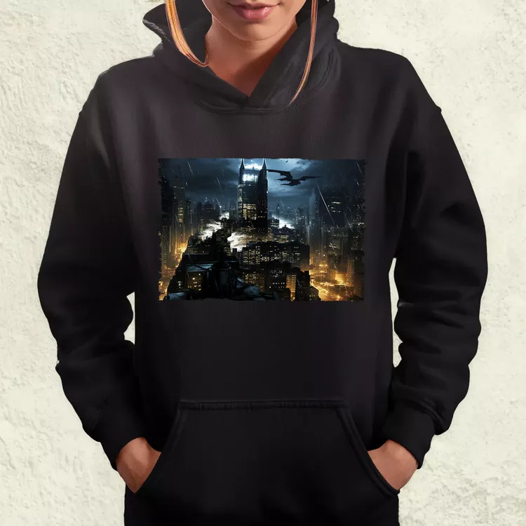 Pareidolia Batman város fantázia v3 női pulóver