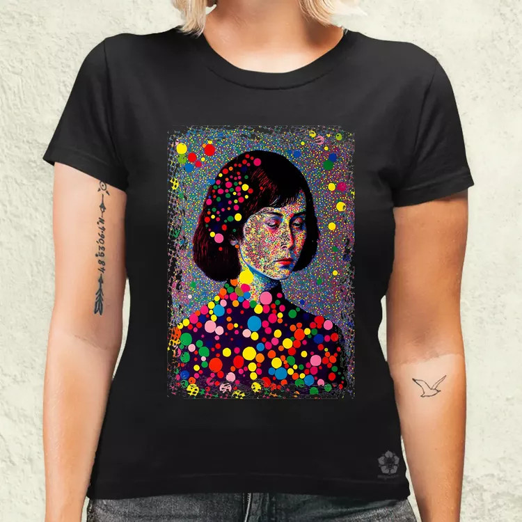 Pointillizmus megpihenve női póló