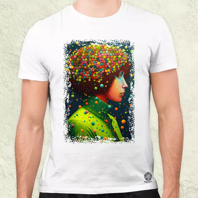 Pointillizmus merengés férfi póló