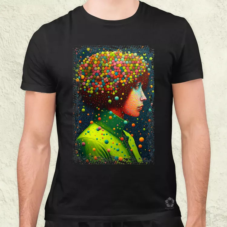 Pointillizmus merengés férfi póló