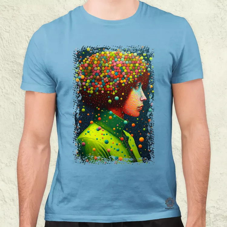 Pointillizmus merengés férfi póló