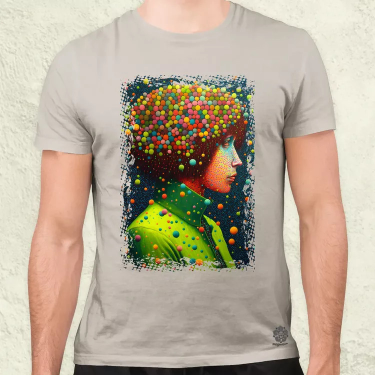 Pointillizmus merengés férfi póló