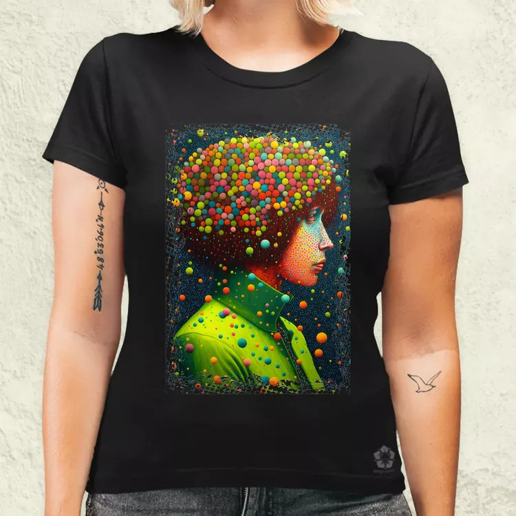 Pointillizmus merengés női póló