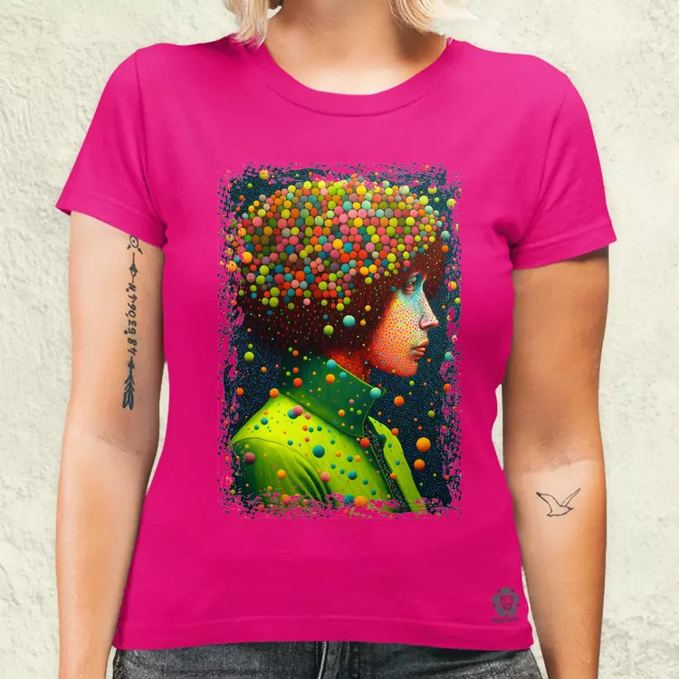 Pointillizmus merengés női póló