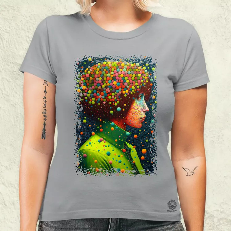 Pointillizmus merengés női póló