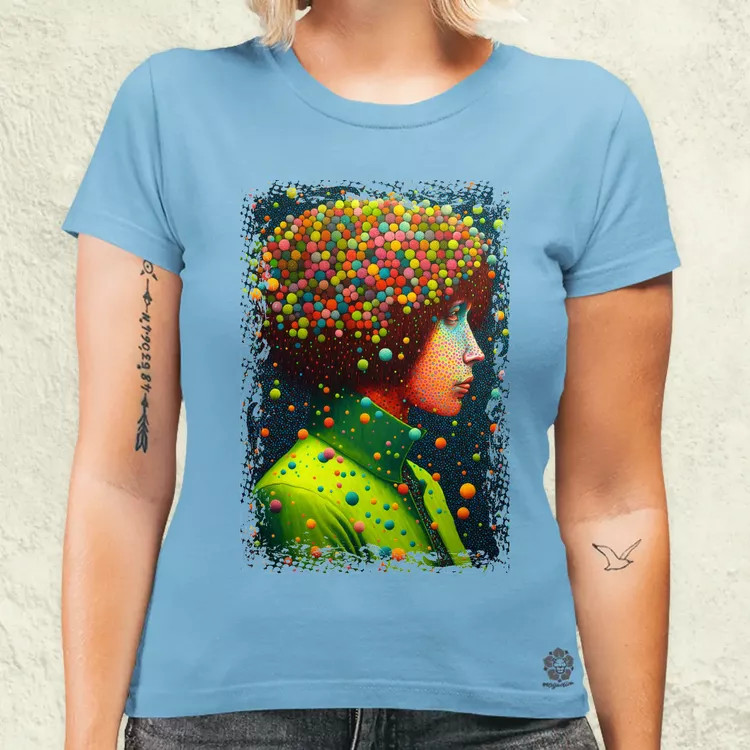 Pointillizmus merengés női póló