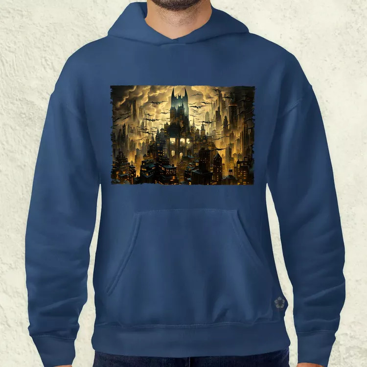 Pareidolia Batman város fantázia v4 férfi pulóver