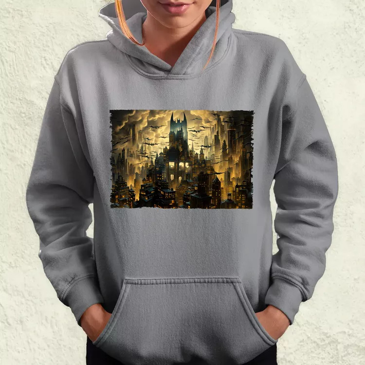Pareidolia Batman város fantázia v4 női pulóver