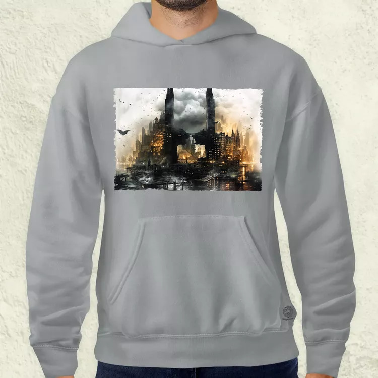 Pareidolia Batman város fantázia v5 férfi pulóver