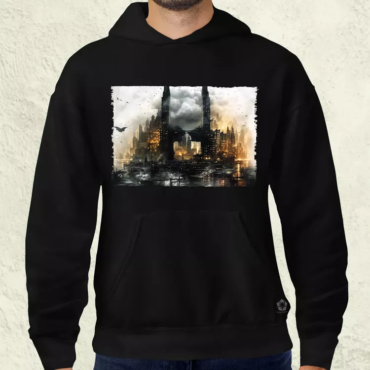 Pareidolia Batman város fantázia v5 férfi pulóver
