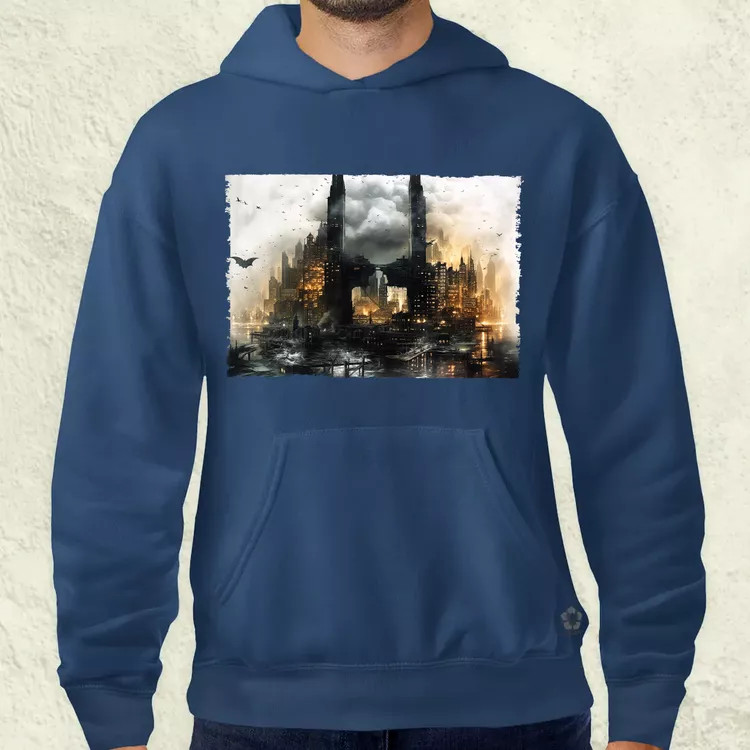 Pareidolia Batman város fantázia v5 férfi pulóver