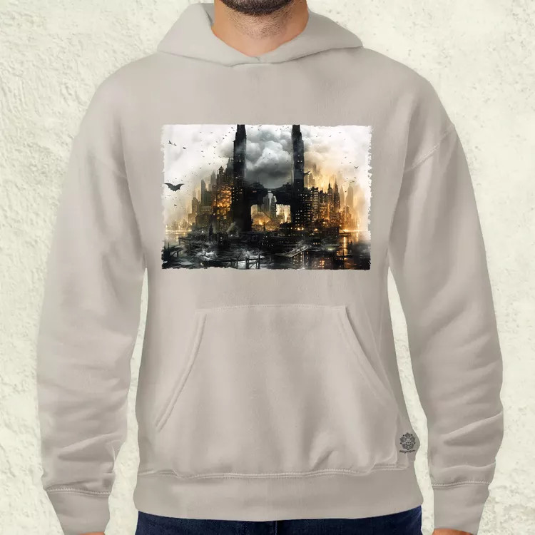 Pareidolia Batman város fantázia v5 férfi pulóver