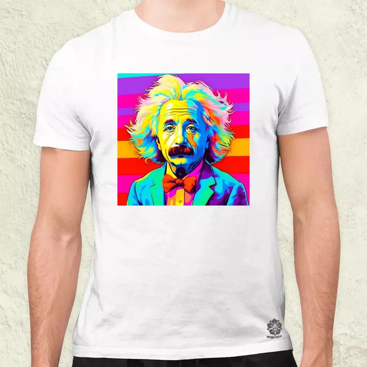 Pop art Einstein v14 férfi póló