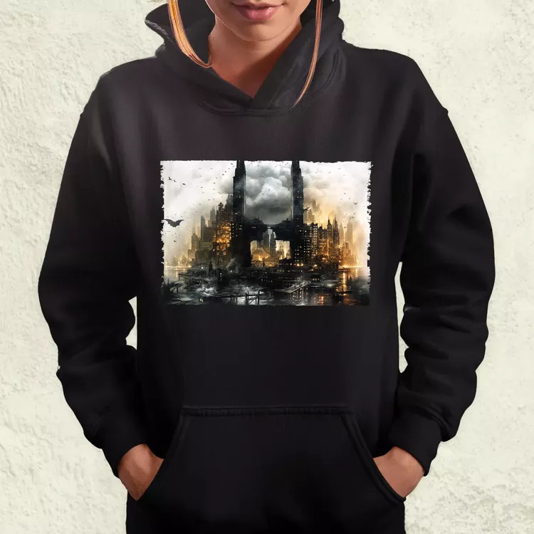 Pareidolia Batman város fantázia v5 női pulóver
