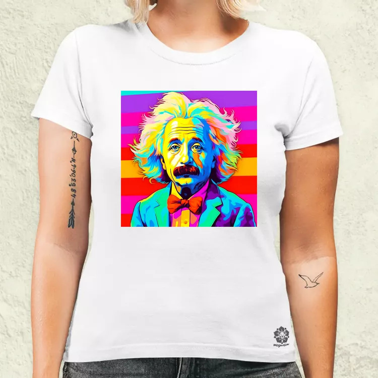 Pop art Einstein v14 női póló