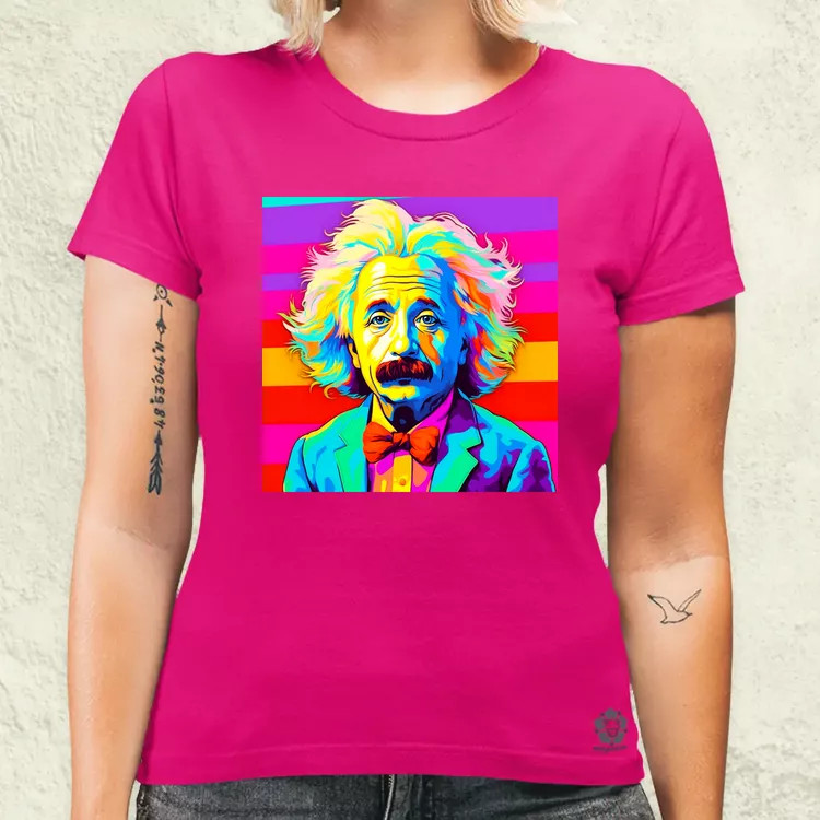 Pop art Einstein v14 női póló