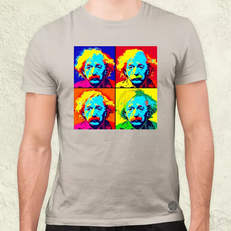 Pop art Einstein v4 férfi póló