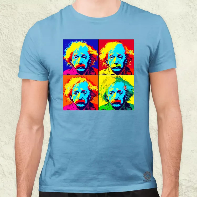 Pop art Einstein v4 férfi póló