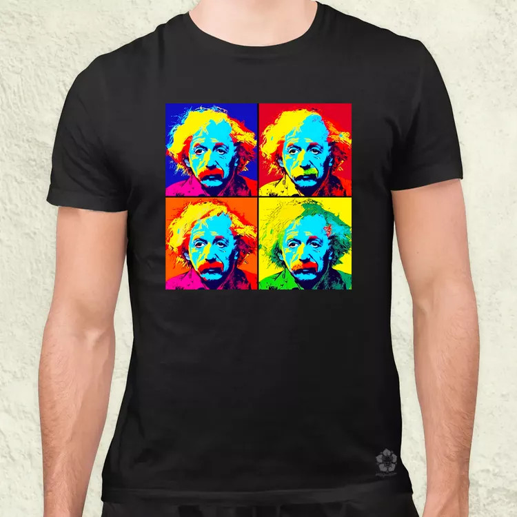 Pop art Einstein v4 férfi póló