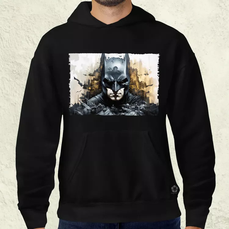 Pareidolia Batman város fantázia v6 férfi pulóver