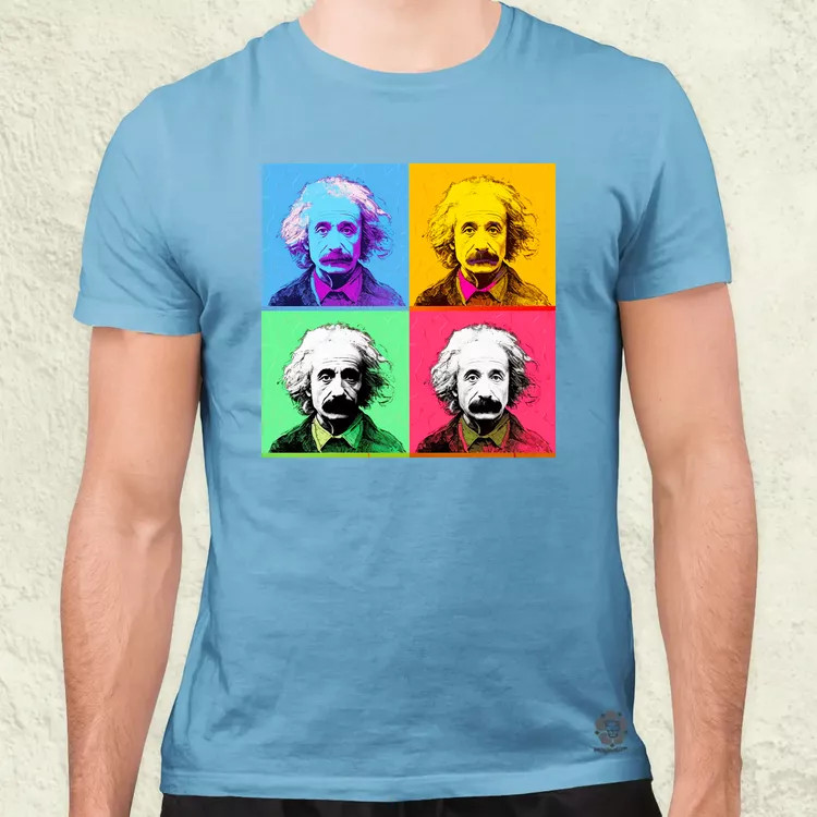 Pop art Einstein v6 férfi póló